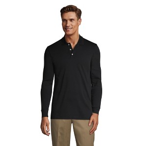 Lands' End School Uniform Men's Long Sleeve Interlock Polo Shirt - 1 of 4
