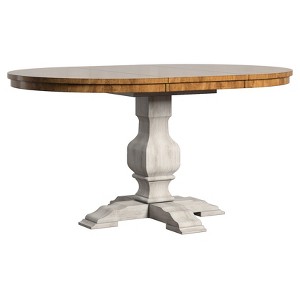 South Hill Oval Extendable Pedestal Base Dining Table - Antique White - Inspire Q