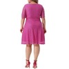Agnes Orinda Women's Plus Size V Neck Swing Cocktail Wedding Midi Lace A-Line Dress - 4 of 4