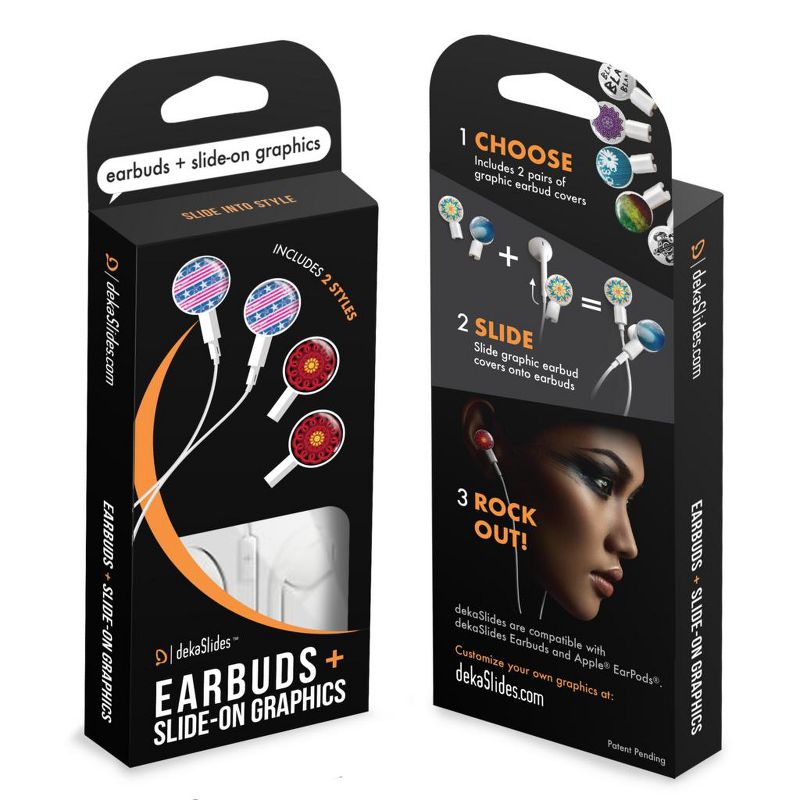 dekaSlides Earbuds | Headphones with Slide On Decal Graphics Combo Pack, 2 of 3
