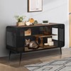 DSVIMOY Spacious Cat House with Glass for Living Room, Hallway, Study and Other Space, Black&Brown, 55.12"*22.83"*29.92" - 4 of 4