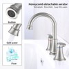 Munora 2-Handle 8-Inch Widespread Bathroom Sink Faucet, Brushed Nickel with 360° Swivel Spout and Pop-Up Drain - 3 of 4