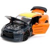 2009 Nissan GT-R (R35) Orange & Dark Gray w/Yellow & Graphics & Figure Naruto Shippuden 2009-2017 1/24 Diecast Model Car by Jada - 2 of 4
