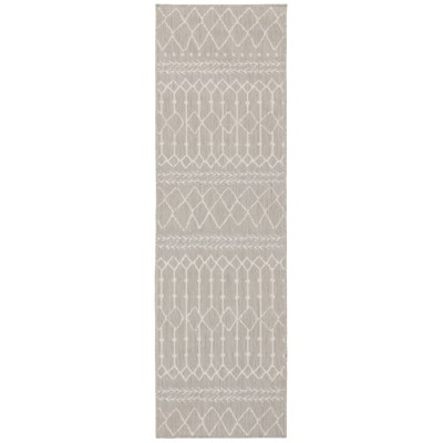 Paloma Primitive Geometric Patio Rug Gray/Ivory - Captiv8e Designs