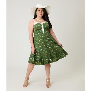 plus size green swing dress Unique Vintage Plus Size Olive Green Long Sleeve Devon Swing Dress