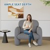 Modern Accent Chair, Wood Frame Sofa Chair, Comfortable Reading Armchair for Living Room, Bedroom, Apartment, Corner - 4 of 4