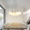 JONATHAN Y Aubrey 24" 3-Light Mid-Century Glam Frosted Glass Orb LED Chandelier: ETL Listed, Adjustable Height - 3 of 4