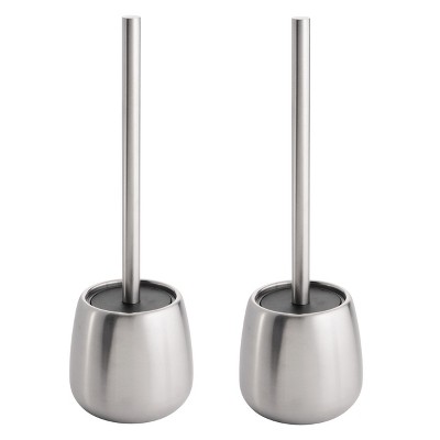 iDesign Stainless Steel Toilet Brush and Holder - Set of 2 - Brushed