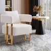 KTMBDW Accent Chair Set of 2, Modern Armchair with Gold Metal Legs, Reading Leisure Chair with High Back for Living Room Bedroom - 2 of 4