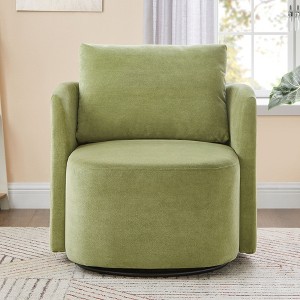 Kumasinova 360° Swivel Barrel Chair,Plush Chenille Sofa Chair with Curved Design,29.9" Modern Accent Chair for Living Room,Bedroom & Office - 1 of 4