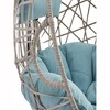 81"Patio Wicker Swing Egg Chair Basket Rattan Teardrop Hanging Lounge Chair with Stand and Cushions - 3 of 4