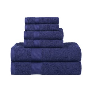 Modern Solid Classic Premium Luxury Cotton 6 Piece Bath, Face, and Hand Towel Set by Blue Nile Mills - 1 of 4