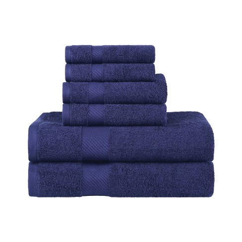 Modern Solid Classic Premium Luxury Cotton 6 Piece Bath, Face, And