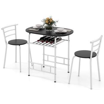 Costway 3 Pcs Dining Set 2 Chairs And Table Compact Bistro Pub Breakfast Home Kitchen
