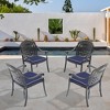 NicBex Aluminum Outdoor Dining Chair Set of 4 Patio Resistant Frame Chairs with Removable Cushions,Black - 2 of 4