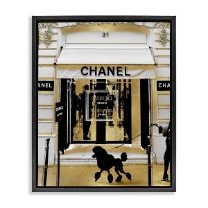 Stupell Industries Fashion Storefront Glam Poodle Black Framed Floater Canvas Wall Art - 1 of 4