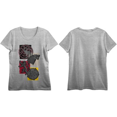 Game of Thrones Family Sigils Women's Heather Gray Graphic Tee