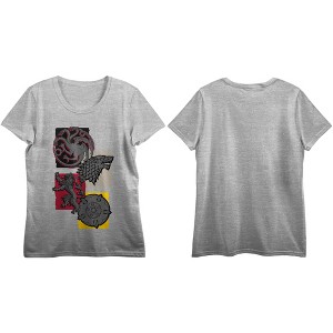 Game of Thrones Family Sigils Women's Heather Gray Graphic Tee - 1 of 2