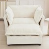 Sofa Couch Modern Style with Movable Ottoman and Wide Seat for Living Room 47 Inch Beige-3irtyhousy - 2 of 4