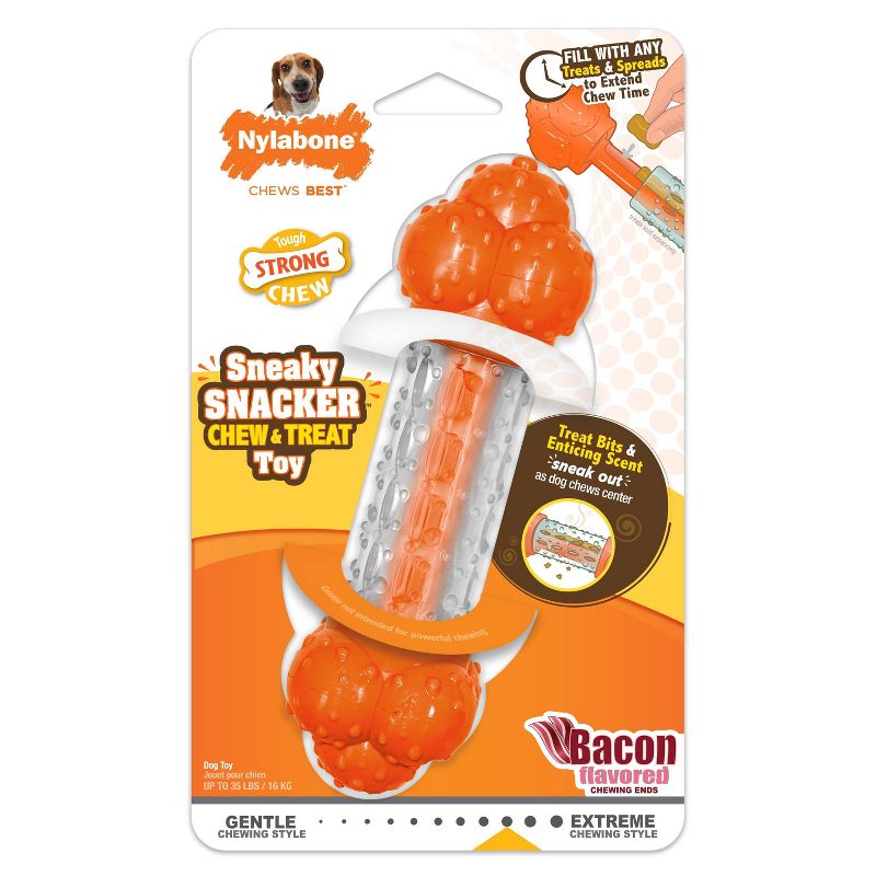 Nylabone Sneaky Snacker Dog Toy with Bacon Flavor - M, 3 of 6