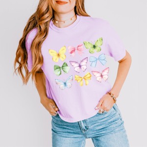 Simply Sage Market Butterflies Coquette Boxy Crop Top - 1 of 4