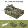 Dolonm 75" Deep Seat Lazy Sofa,Corduroy Sleeper Sofa Bed & Cloud Lounge Chair,High-Resilience Sponge,4 Pillows,for Living Room/Office - 2 of 4
