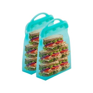 Reusable Silicone Food Storage Bags 2 Pack, Ziplock Tall Bags, Dishwasher and Microwave Safe, BPA Free by Innovative Technology Products Corp - 1 of 4