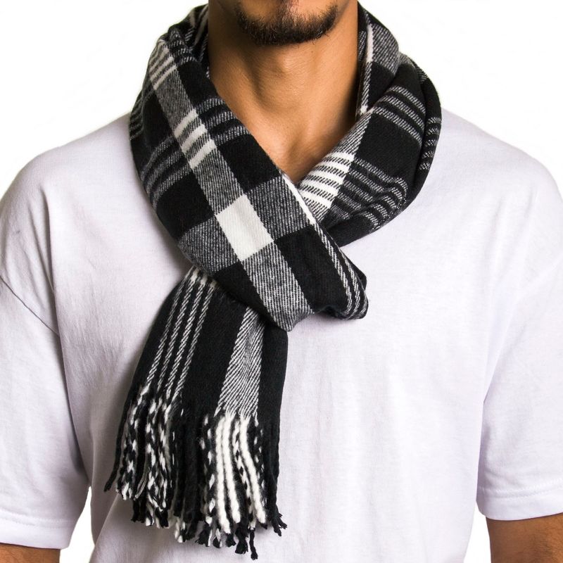 Alpine Swiss Mens Plaid Scarf Softer Than Cashmere Scarves Winter Shawl, 1 of 5