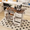 Bella Depot 53.54'' Kitchen Island Cart with Foldable Tabletop Drop Leaf on Wheels with Wood Top and Storage - 3 of 4