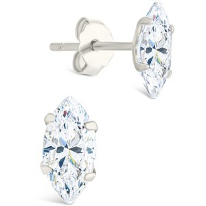 SHINE by Sterling Forever Sterling Silver Marquise Cut Prong Set Stud Earrings - 1 of 4