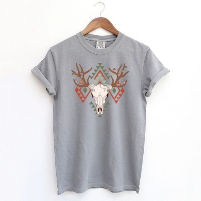 Simply Sage Market Women's Christmas Bull Short Sleeve Garment Dyed Graphic Tee
