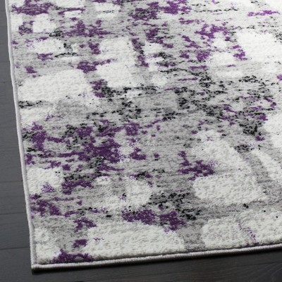 Elysian Grey & Purple Medallion Synthetic Area Rug - 5'1" x 7'6"