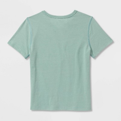 Cat & Jack Kids' 2pk Adaptive Short Sleeve 'Dino/Cowboy' Graphic T-Shirt - Cat & Jack™ Brown/Ocean Green XL — фото 2