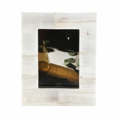 Modern Glam Selenite Stone Picture Frame - Elegant Glass & Wood Design for Home, Office, Bedroom & Living Room Decor