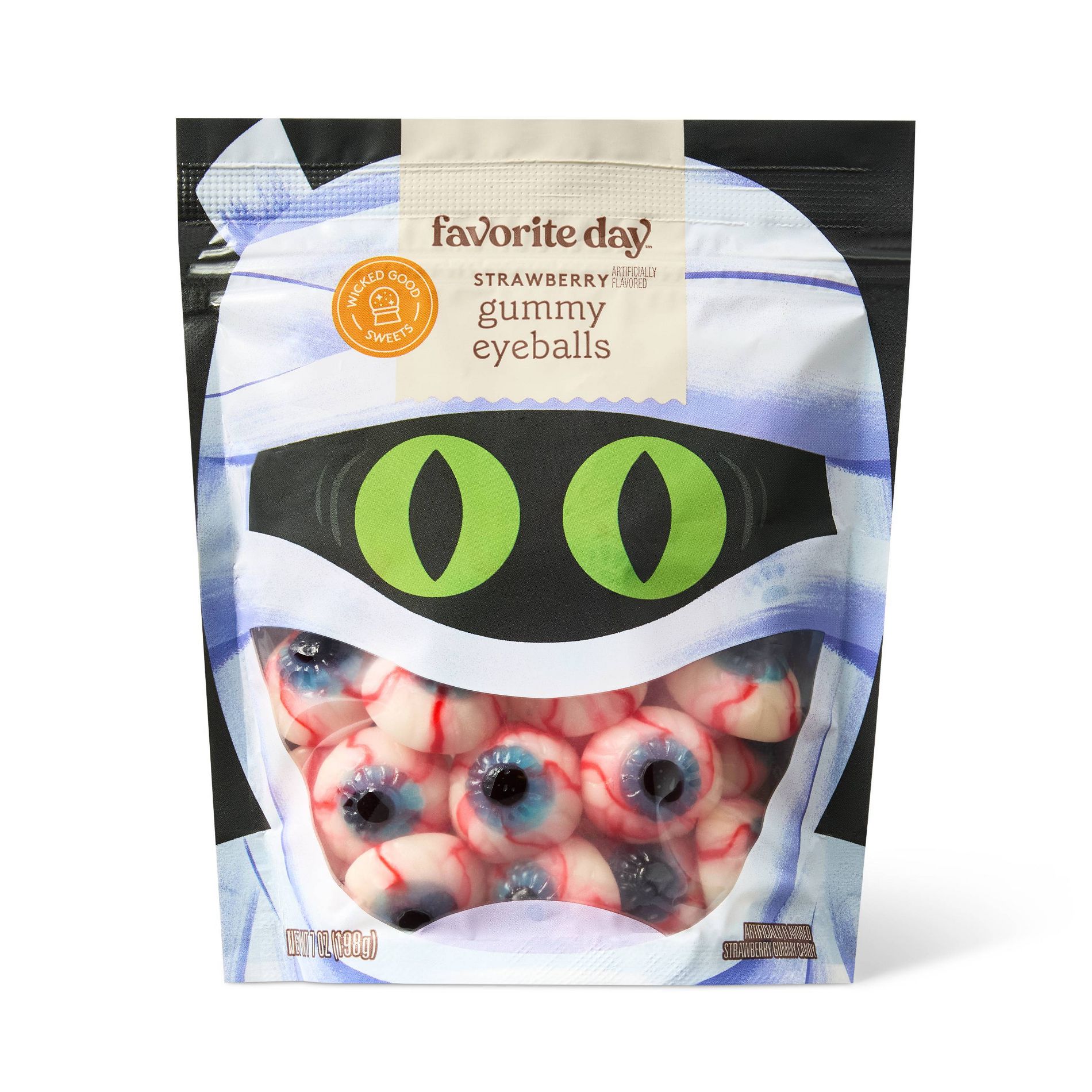 Halloween Strawberry Gummy Candy Eyeballs - 7oz - Favorite Day™