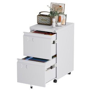 SUXXAN  2 Drawer File Cabinet, Lockable Metal Filing Cabinet with Wheels for Home Office, Legal/Letter Size, Required Assembled,Black - 1 of 4