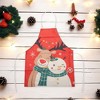 Unique Bargains Christmas Aprons SnowmanElk Linen Red Black Green Brown 21.65"x26.77" 1 Pcs - 2 of 4