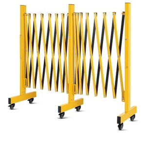 Expandable Metal Barricade, Adjustable Safety Barrier with Wheels, Folding Traffic Fence for Crowd Control, Portable & Heavy-Duty Construction Gate - 1 of 4