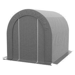 Galvanized Metal 6' x 8' Outdoor Storage Tent, Heavy Duty and Waterproof Portable Shed, for Bike, Motorcycle - 1 of 4