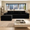 104.3'' Plush Corduroy Modular Sectional Sofa with 2PC Free Combination and Chaise, No-Assembly Design - 3 of 4