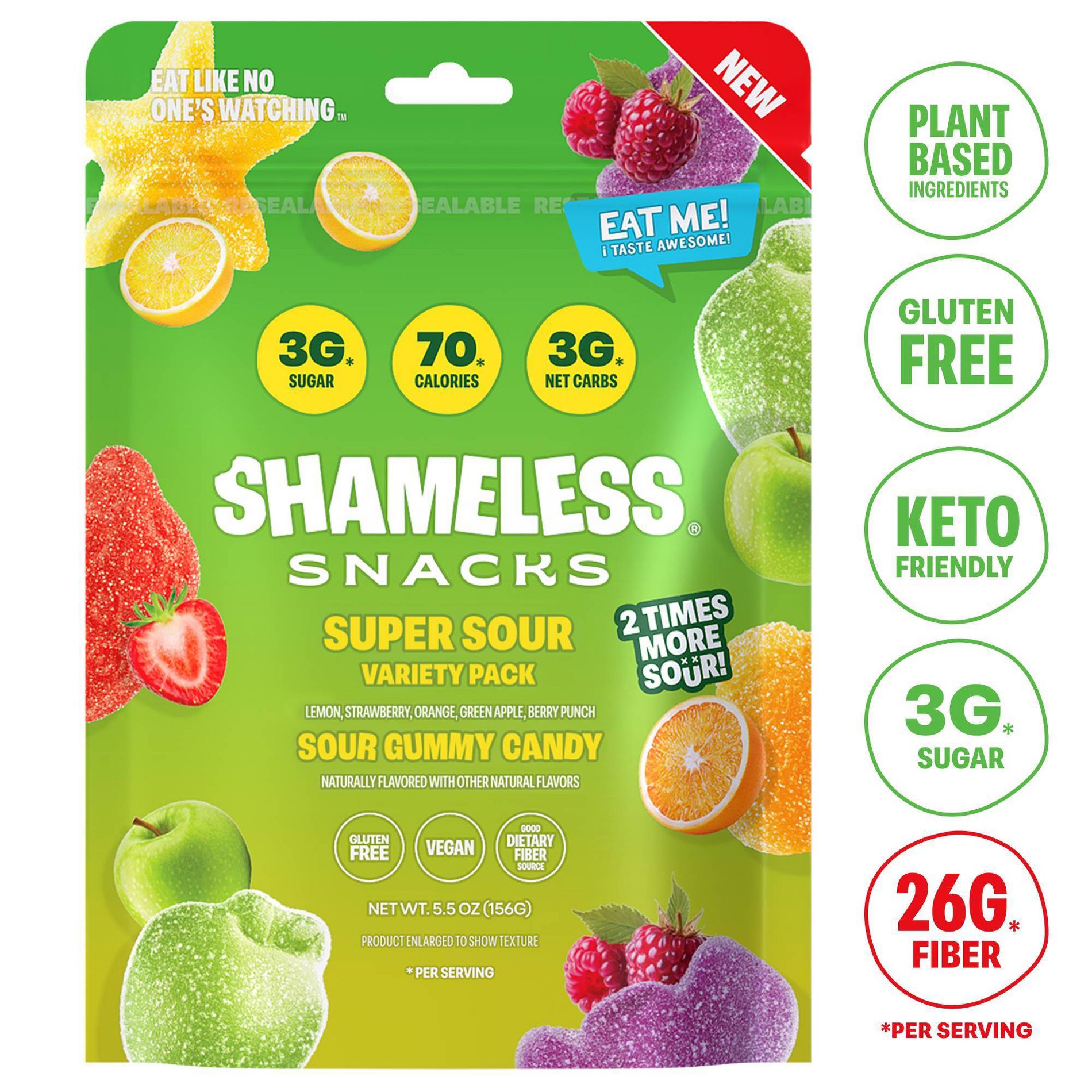 Shameless Snacks Super Sour Variety Pack Candies - 5.5oz