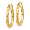 Black Bow Jewelry 3mm, 14k Yellow Gold Diamond-cut Hoops, 25mm (1 Inch) - 2 of 4