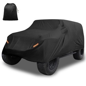 Unique Bargains SUV Car Cover Fit for Jeep Wrangler JK 4 door 2007-2017 Outdoor Waterproof Sun Dust Wind Snow Protection 210D Oxford - 1 of 4