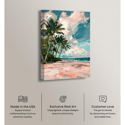 Colorful Coastal Landscape Canvas Wall Art, 36" x 54"