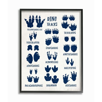 Stupell Industries Rustic Chart of Dinosaur Tracks Kid's Reptile Sign