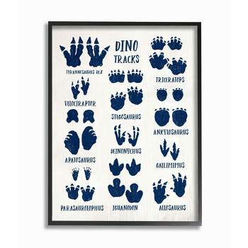 Stupell Industries Rustic Chart of Dinosaur Tracks Kid's Reptile Sign