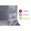 Gulches Elegant Grey/Silver Oriental Area Rug - Non-Shedding & Stain Resistant - 3 of 4