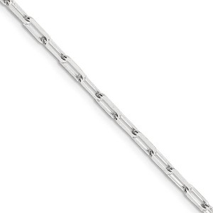 Black Bow Jewelry 3.25mm Sterling Silver Solid Elongated Open Cable Chain Necklace - 1 of 4