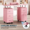 Nail Desk Station, Nail Tech Station with Electric Downdraft Vent & Locking Castors, Mobile Manicure Table with Dust Collector - 3 of 4