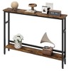 2 Tier Console Tables for Entryway, Industrial Skinny Sofa Table with Adjustable Shelf - 2 of 4